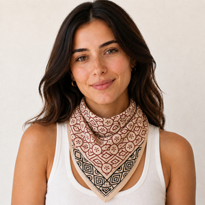 Cotton <b>Square</b> <b>Scarf</b> Floral Pattern Hand Block Print Multifunctional Casual Designer Fashion Bandana Environmentally Friendly - Product Image 1