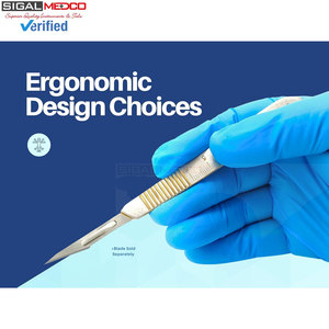 Juego de 3 Piezas de Manijas para Dermaplaning con Bisturí Manual de Acero Inoxidable B.P. # 3 Cuchillas Estériles de 10 Pulgadas con Regla - Product Image 3