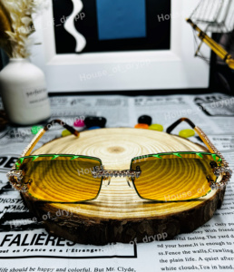 Gafas de Sol Redondas con Incrustaciones de Diamantes Moissanite, Estilo Hip Hop, Lujosas, Brillantes, Corte Brillante - Product Image 2