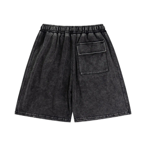 2026 New Arrival Casual Solid Acid Wash Gym Workout Board Shorts <b>Elastic</b> <b>Waist</b> Custom Mens Polyester/Cotton Knitted Breathable - Product Image 6