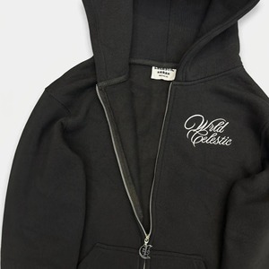 Sudadera con capucha negra con cremallera para hombre, estilo oversize, de forro polar, informal, estilo urbano, 100% algodón, con logo bordado en la parte delantera, para invierno - Product Image 6