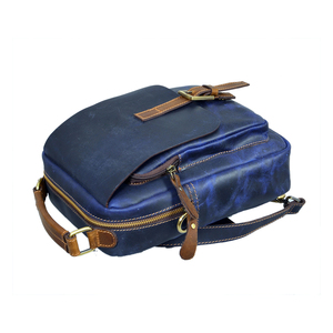 Sac messager vintage en cuir véritable avec design personnalisable disponible au prix de gros - Product Image 4
