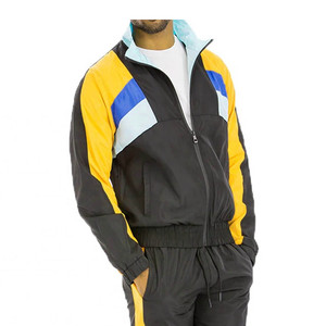 Custom <b>Men</b> Color Block Tracksuit Lightweight Stand Collar Windbreaker <b>Jacket</b> Pants Set Outdoor Athletic Sportswear Activewear - Product Image 1