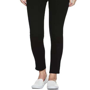 Jean taille haute noir uni respirant 100 % coton pour femme, coupe régulière, grandes tailles, haute qualité, vente en gros, pas cher - Product Image 2