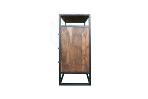 Industrial Rustic Solid Wood Nightstand with 3 <b>Drawers</b> Modern Bedroom Furniture Storage Cabinet - Product Image 5