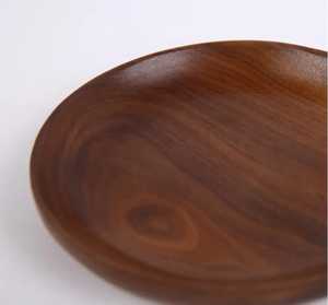 Assiettes en bois d'acacia rondes pour service de desserts et apéritifs, ensemble de vaisselle en bois pour fêtes, vente en gros - Product Image 2