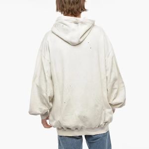 Sweats à capuche d'hiver personnalisés effet vieilli, double couche, effet délavé vintage, bords bruts, panneaux délavés, construction de haute qualité, streetwear - Product Image 6