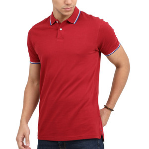 Contrast Trim Collar and Cuffs Cotton Mesh Made Polo T <b>Shirts</b> Casual Outerwear Supplier Short Sleeve Regular Fit Embroidery Polo - Product Image 1