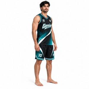 Ensemble de maillot et short de basket-ball pour hommes, vêtements de sport athlétiques, respirants, légers, pour l'entraînement en équipe, la compétition, les jeux et les entraînements - Product Image 3