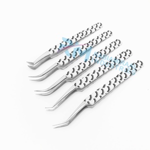 Pince à épiler pour extensions de cils RMI Silver Shin Tip anti-magnétique 10 mm en acier inoxydable à pointe lisse, design personnalisé - Product Image 4