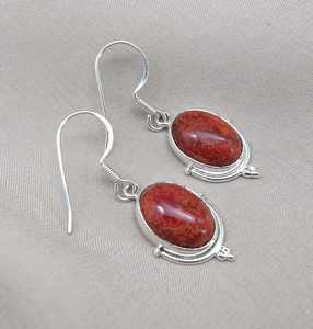 Pendientes de Aro de Plata de Ley 925 con Coral Esponjoso, Joyería Boho Roja, Chapados en Oro, Certificados por IGI, Regalo para Fiestas y Aniversarios - Product Image 1