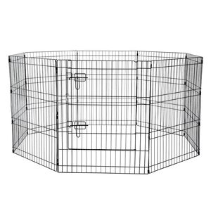 Recinto per Cani Pieghevole in Metallo 8 Pezzi 30"H X 24"W con Tappetino Inferiore, Box per Esercizio per Animali Domestici da Interno/Esterno con Porta - Product Image 3