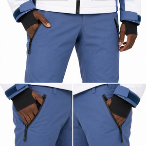 Ensemble veste et pantalon de ski imperméable pour homme personnalisé, blanc, bleu, noir, combinaison de snowboard d'hiver, coupe-vent - Product Image 6