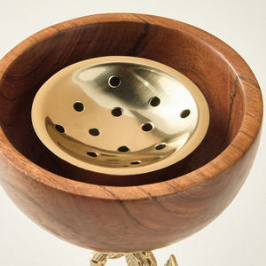 Brûleur à Bakhoor en bois de qualité supérieure avec support à charbon en laiton, brûleur d'encens décoratif pour la maison, le bureau, l'hôtel, cadeau, décoration - Product Image 6