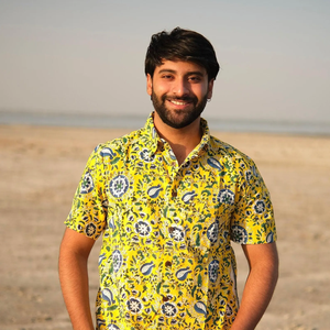 Yellow Cotton Sanganeri Hand Block Printed <b>Half</b> Sleeve <b>Shirt</b> for Men Casual Summer Beach Wear Floral <b>Shirt</b> - Product Image 1