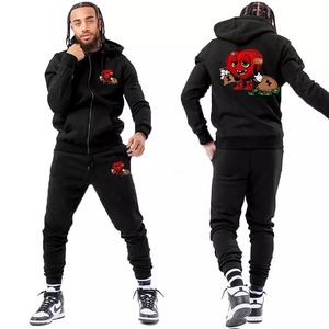 2025 Manufacturer Custom Sweatsuit Plain Puff Printing Cotton Tech Fleece Tracksuits 2 Pieces Hoodie and <b>Sweatpants</b> <b>Sets</b> - Product Image 5