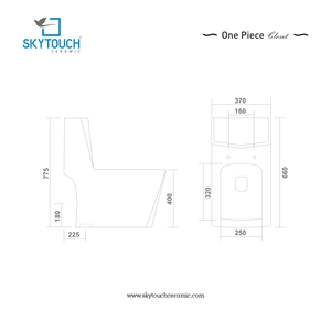 Inodoro de Cerámica Integrado de Una Pieza con Doble Descarga y Función de Ahorro de Agua - Product Image 3