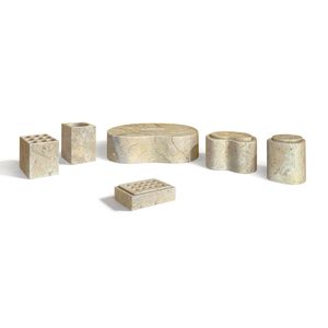 Set di Accessori per Bagno in Marmo Naturale Giallo Beige, Accessori Premium per Bagno Realizzati in Pietra Naturale - Product Image 1