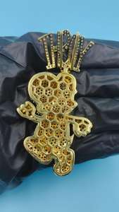 Pendentif personnalisé de luxe style hip-hop avec personnage de dessin animé, serti de diamants moissanite, en argent 925, pour cadeau d'anniversaire homme - Product Image 6
