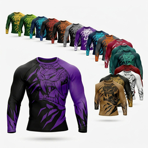 Maillots de sport de compression personnalisés de haute qualité, légers, respirants, grandes tailles, entièrement imprimés, design personnalisé, protection anti-UV flexible - Product Image 1