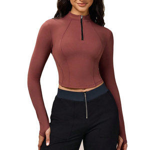 Custom Womens Activewear Compression <b>Tops</b> Athletic Gym Shirts Manufacturer Pakistan OEM Export Supply Global Markets - Product Image 1