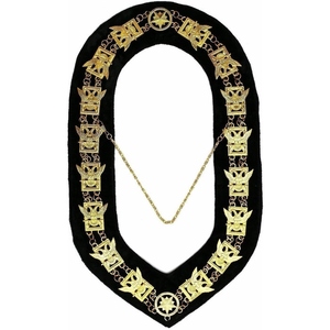 Collier de Collation du Rite Écossais 32ème Degré, Ailes Déployées, Plaqué Or, Velours Noir, Régalia Maçonnique, Accessoire Cérémoniel pour le Cou, Style Classique - Product Image 1