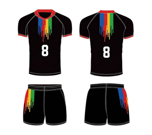 Custom Sublimated Rugby Uniform Set Geometric Print Moisture Wicking Breathable Quick Dry Short Sleeve Athletic Fit Unisex Adult - Product Image 4