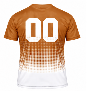 T-shirt de sport pour homme à manches courtes et col rond, dégradé cuivre et blanc, imprimé par sublimation, personnalisé pour l'entraînement et la performance - Product Image 2