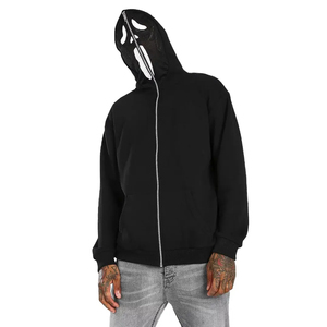 Men's 100% Cotton Full Zip Hoodie Windproof Breathable Fleece Sweatshirt Winter Streetwear - Product Image 4