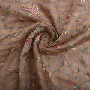 Tela de Encaje Bordado de Alta Calidad, Elegante Tela de Malla Estampada con Jacquard Floral para Vestidos de Novia y Decoración de Prendas - Product Image 3