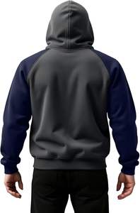 Nueva Sudadera con Capucha de Forro Polar de Doble Cara 100% Algodón para Hombre Joven, Ropa Exterior Cortavientos Ecológica de Ajuste Holgado - Product Image 3