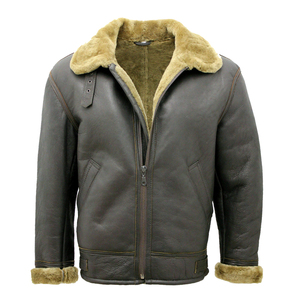 Wholesale Men Genuine Premium Leather Slim Fit Biker Style Winter Fashion Motorcycle <b>Jacket</b> Windproof <b>Waterproof</b> Sheep Stand - Product Image 1