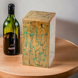 Handcrafted Wave Resin urn & Natural Wood Cremation Urn Blue Epoxy Ashes <b>Box</b> Artistic Funeral Memorial <b>Keepsake</b> by AYAANS - Product Image 1