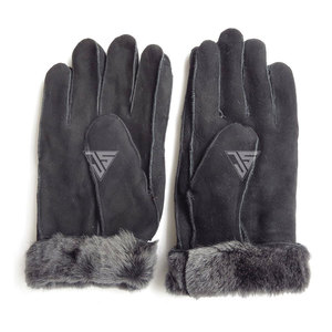 Gants d'hiver chauds pour la conduite avec poignets en fourrure, gants en cuir sans chrome doublés de fourrure pour hommes - Product Image 3