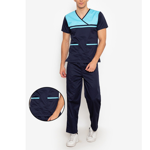 High Quality Custom Logo DANZILO INTERNATIONAL Men's <b>Scrub</b> Suits Sets Solid Color Canvas Quick Dry Breathable <b>Plus</b> <b>Size</b> Hospital - Product Image 4