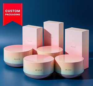 Luxury Cylinder Paper Packaging <b>Box</b> for Skincare Lotion and Cosmetic Products Custom Logo Printing - Product Image 1
