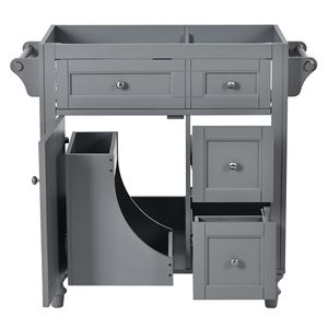 Modern 30-Inch Bathroom Vanity <b>Storage</b> Cabinet with <b>2</b> <b>Drawers</b> and Tipout <b>Drawer</b> Sink Not Included Contemporary Style - Product Image 6