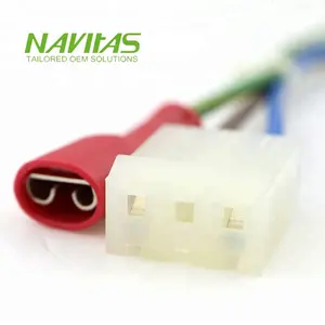 3 Pin Molex 3.96mm Pitch Faston terminali yalıtımlı kırmızı kablo demeti