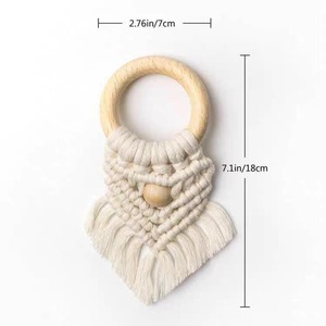 <b>White</b> Macrame Napkin Ring With Wooden Beads For <b>Dining</b> <b>Table</b> Wedding Decor Festive <b>Table</b> Styling And Gift Decoration From india - Product Image 4