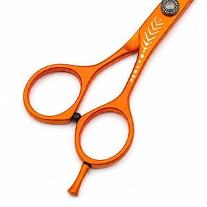 Ciseaux à cheveux professionnels orange, lame en acier inoxydable, manche en céramique, manche long, pour droitiers, usage en salon - Product Image 4