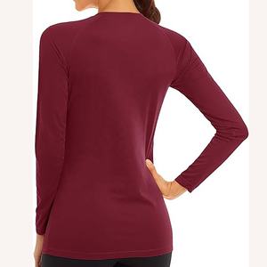 Camiseta de gimnasio de manga larga para mujer personalizada, camisetas deportivas informales, diseño libre, estiramiento bajo, absorción de humedad, Yoga suelta, diseño libre sólido - Product Image 2