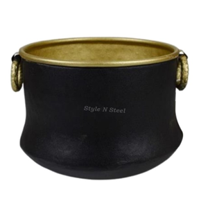 Maceta Handi de Hierro con Recubrimiento en Polvo, Duradera, Multiusos, Moderna y Clásica, para Interiores y Exteriores, con Drenaje - Product Image 1