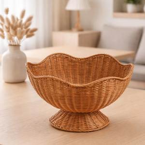 Natural <b>Wicker</b> <b>Basket</b> With Lid Handwoven Rattan Organizer Home Kitchen Bathroom Bedroom Decorative <b>Storage</b> <b>Basket</b> - Product Image 2