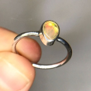 Anillo de ópalo de fuego etíope, plata de ley 925, hecho a mano, piedra preciosa de nacimiento de octubre, regalo de joyería para mujer - Product Image 6