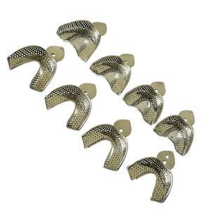 Juego Profesional de 8 Bandejas Dentales Metálicas Perforadas de Acero Inoxidable para Impresiones Dentales (XS, S, M, L Superior e Inferior) - Product Image 3