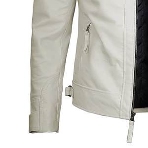 Nueva chaqueta de cuero vintage blanca con cremallera y logotipo personalizado para hombre, chaquetas para hombre, chaqueta de invierno de alta calidad, chaqueta estilo streetwear. - Product Image 6
