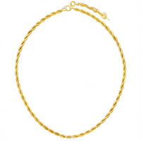 Collier chaîne en argent sterling 925 plaqué or 14 carats, 6 mm, 22 pouces