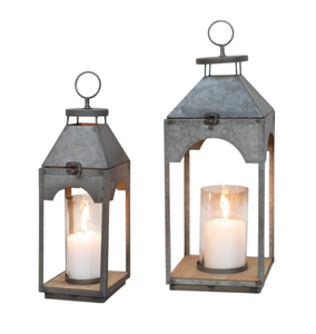 Lanterne flocon de neige en fer galvanisé durable, porte-bougie pilier rustique en métal argenté pour Noël et la décoration intérieure - Product Image 3