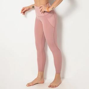 Leggings en coton et élasthanne pour femmes, décontractés et de sport, doux, taille haute, avec poches, fournisseur en gros - Product Image 2