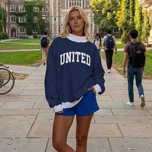 Sudadera Cómoda Personalizada para Mujer, Premium, Oversize, con Cuello Alto Simulado, Suave, Informal, para Uso Diario - Product Image 1